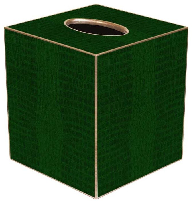 TB2620 Green Crock Tissue Box Cover Contemporary Tissue Box