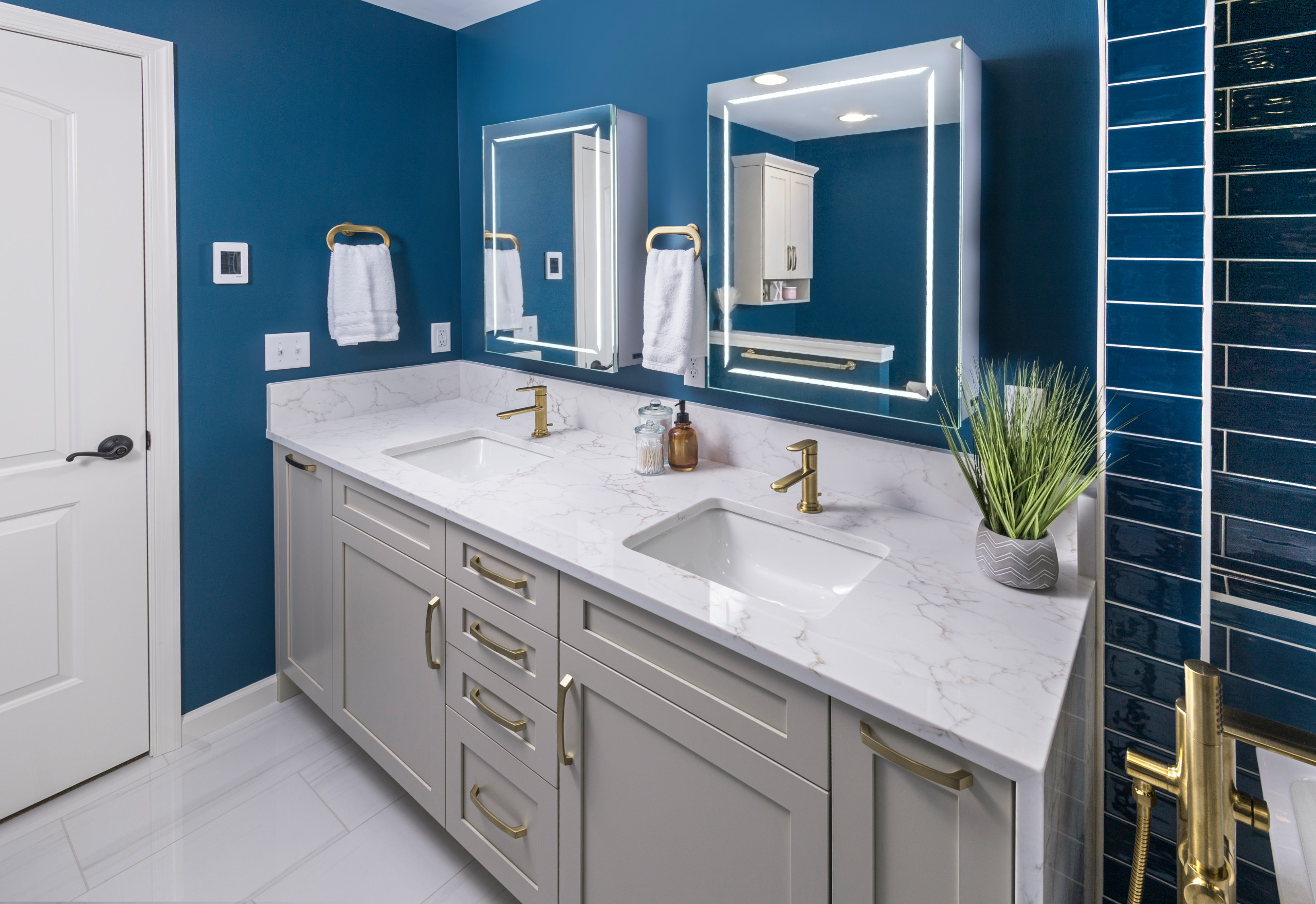 Beyond Beige - A Bold Blue Master Bath Transformation in Harrisburg, PA
