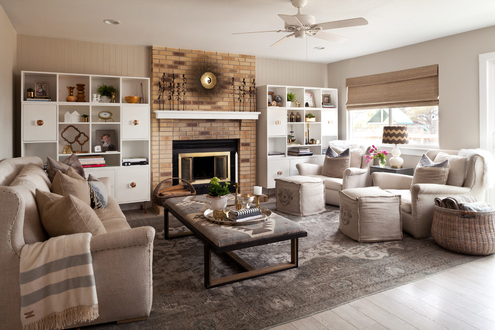 Design ideas for a country living room in Denver.