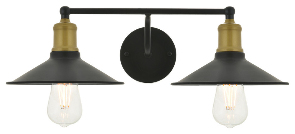 Living District Etude 2-Light Brass and Black Wall Sconce