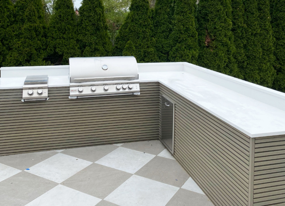 L Shaped Outdoor Kitchen