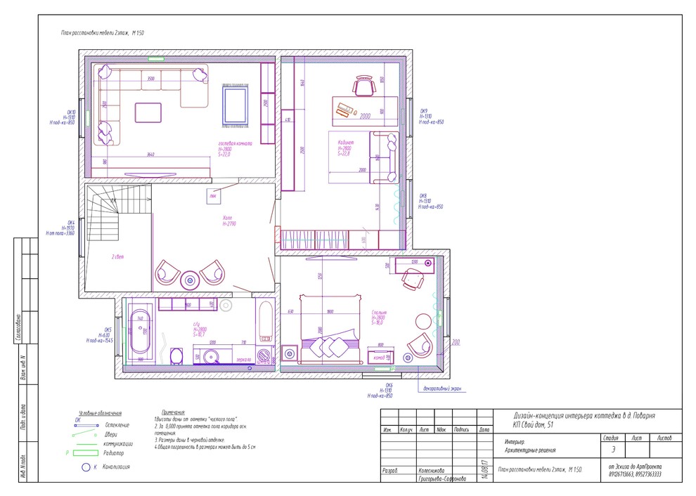 Дизайн-концепция интерьера коттеджа в д.Поварня КП Свой дом