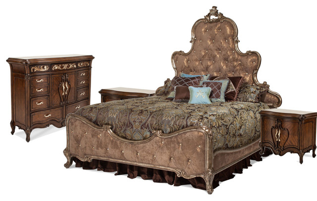 Aico Platine De Royale 4 Piece Bedroom Set Option 4 Eastern King