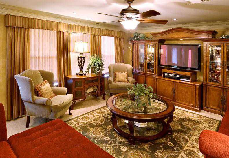 Inspiration for a traditional family room in Houston.
