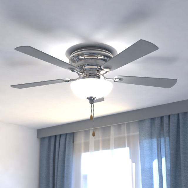 Expo 42 Flush Mount Ceiling Fan, Litex 7 In H W White Schoolhouse Ceiling Fan Light Shade
