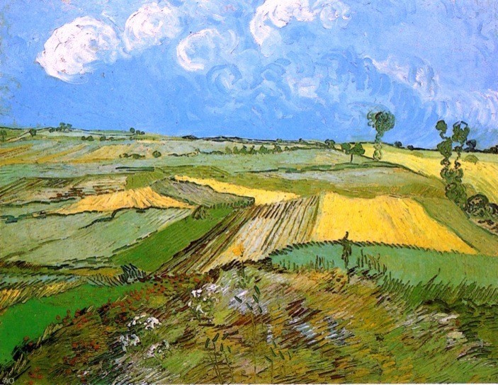 Vincent Van Gogh Wheat Fields at Auvers under a Cloudy Sky Wall Decal