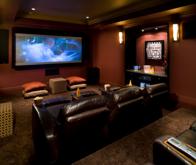 This is an example of a traditional home theatre in Vancouver.