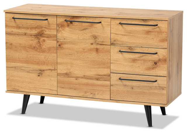 Wharton Modern Contemporary Oak Effect 3-Drawer Sideboard Buffet