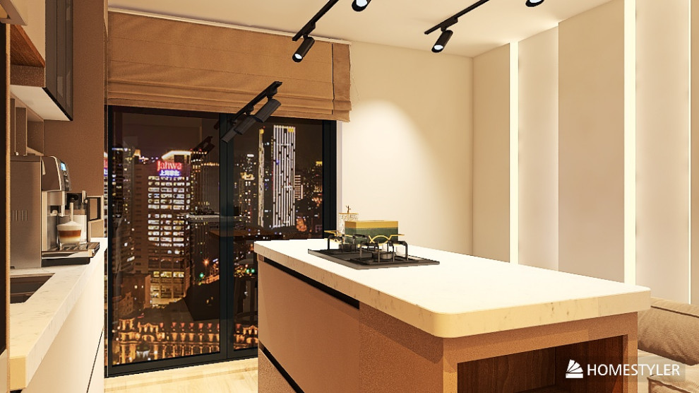 визуализация кухни-гостинной