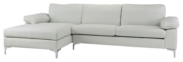 Modern Large Linen Fabric Sectional Sofa With Extra Wide Chaise Modern Large Linen Fabric Sectional Sofa With Extra Wide Chaise Beige