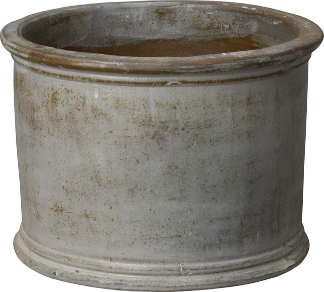 Large Low Round Planter Farmhouse Indoor Pots And Planters Large Low Round Planter Farmhouse