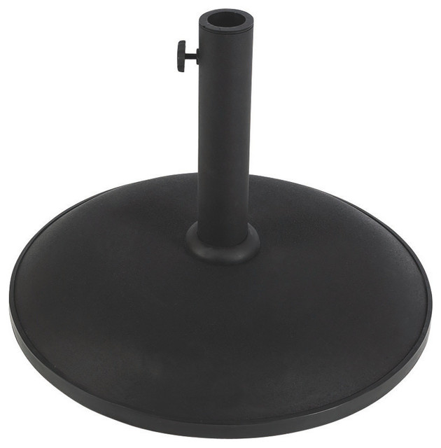 Concrete Umbrella Base, Black, 23" Diameter Traditional Outdoor