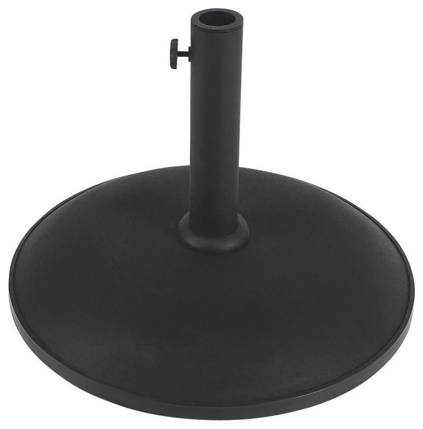 Concrete Umbrella Base, Black, 23" Diameter Traditional Outdoor