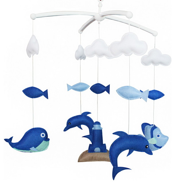 Lovely Dolphinshandmade Baby Crib Mobile Hanging Music Mobile