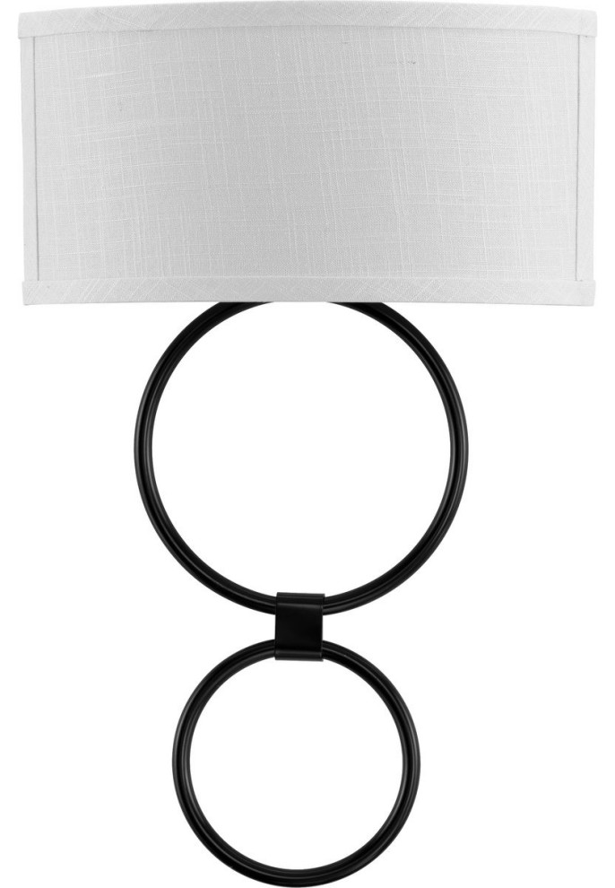 LED Shaded Sconce Collection Black 1Light Circle LED Wall Sconce