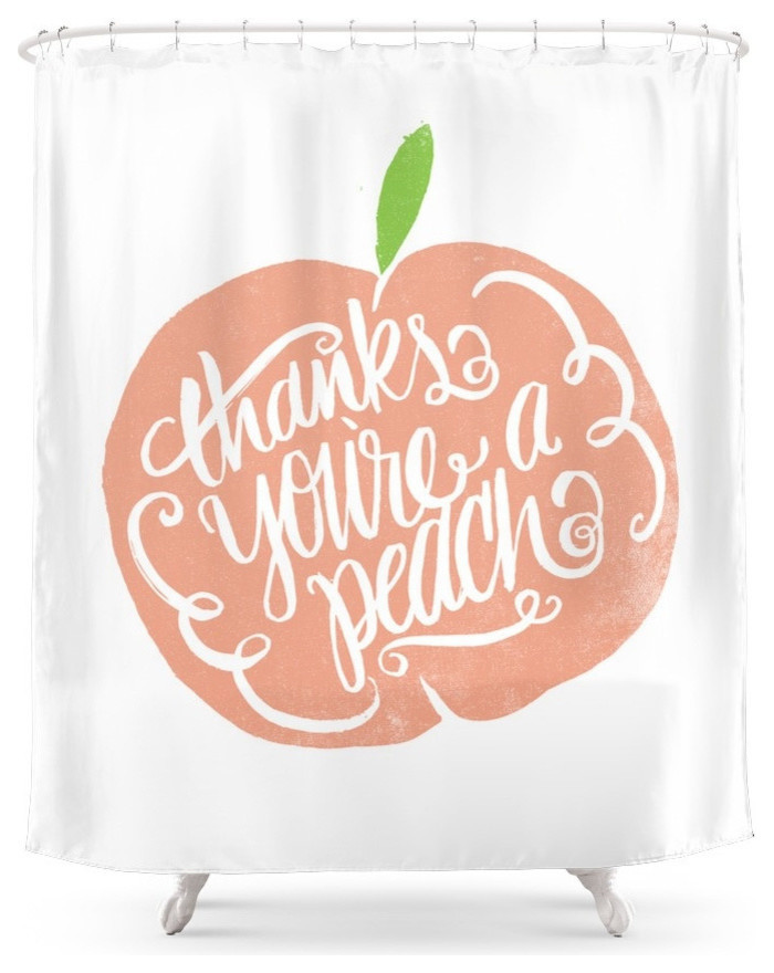 You Re A Peach Shower Curtain Contemporary Shower Curtains