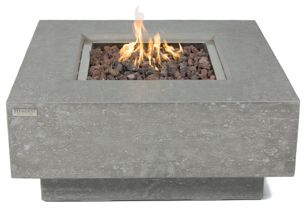 Elementi Manhattan Concrete Fire Table, Natural Gas Transitional Fire Pits by Ocean Rock