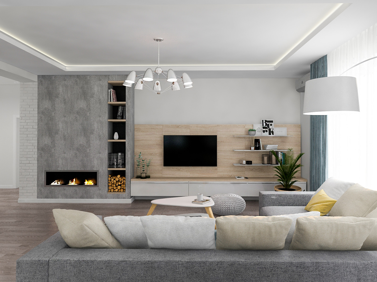 Проект гостиной частного дома. Подсосенки.