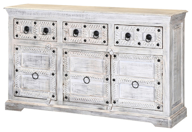 Sierra Living Concepts Winter White Tudor Reclaimed Wood Sideboard Winter White Tudor Reclaimed Wood Sideboard Cabinet Farmhouse Buffets And Sideboards