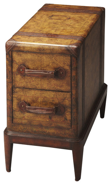 Butler Columbus Old World Map Chairside Table Traditional Side Butler Columbus Old World Map Chairside Table