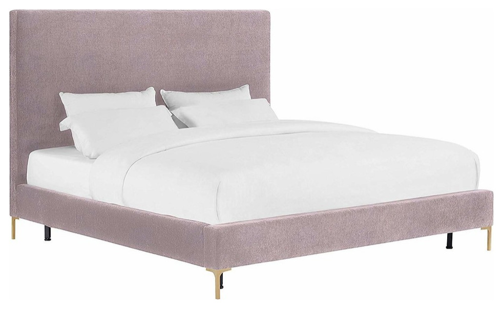 Delilah Velvet Bed, Blush, King