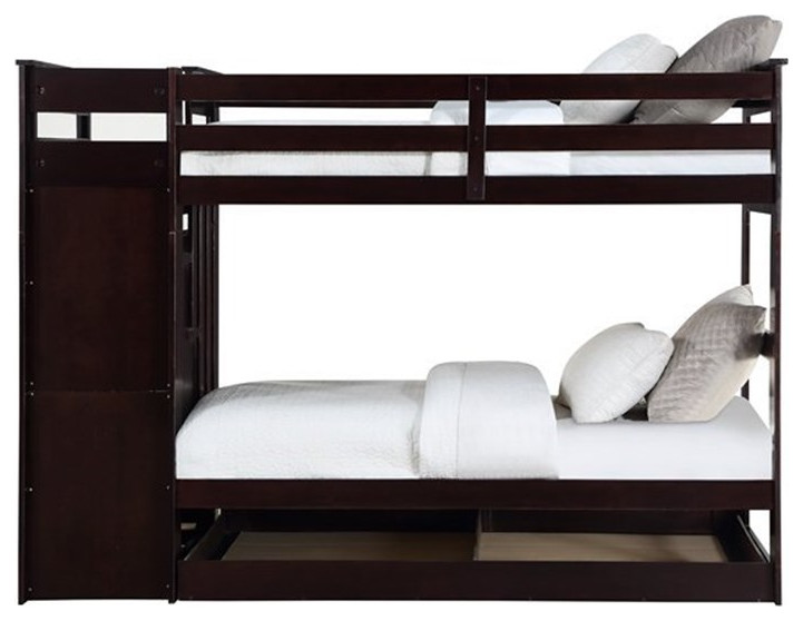 ACME Allentown Twin/Twin Bunk Bed with Storage Ladder & Trundle in