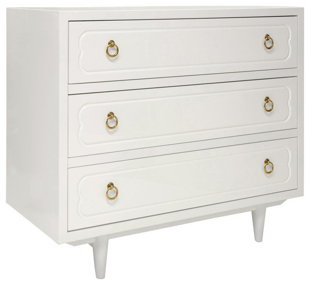 Zulay Hollywood Regency White Lacquer Br Dresser Transitional Zulay Hollywood Regency White Lacquer Br Dresser