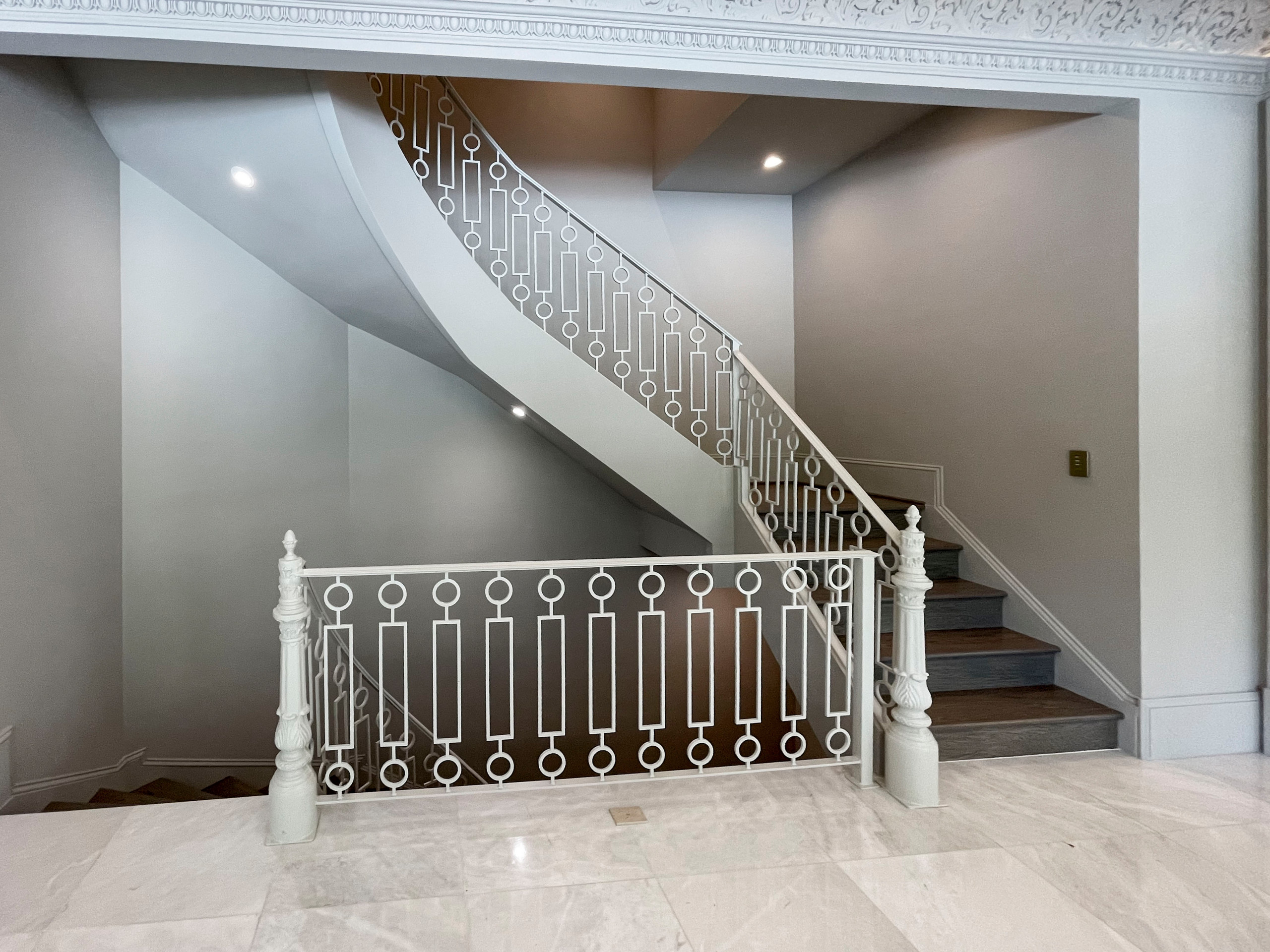 104_Curved Staircases in 18th Century French Inspired Mansion, Mclean VA 22101