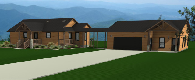Mountain Time Addition rustic-rendering