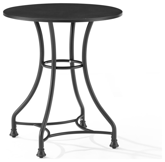 Astrid Indoor Outdoor Bistro Table Matte Black Transitional Outdoor