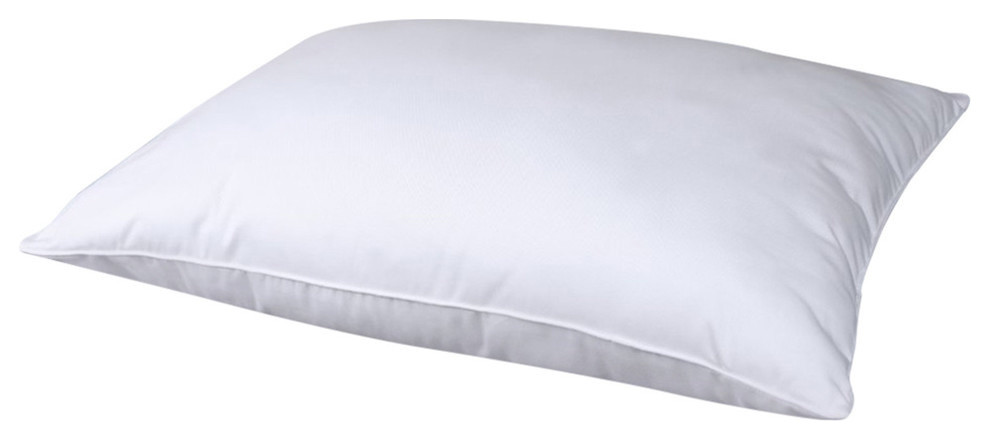 Cottonpure Multi-Position Sustainable Feather & Cotton-core Bed Pillow, White, K