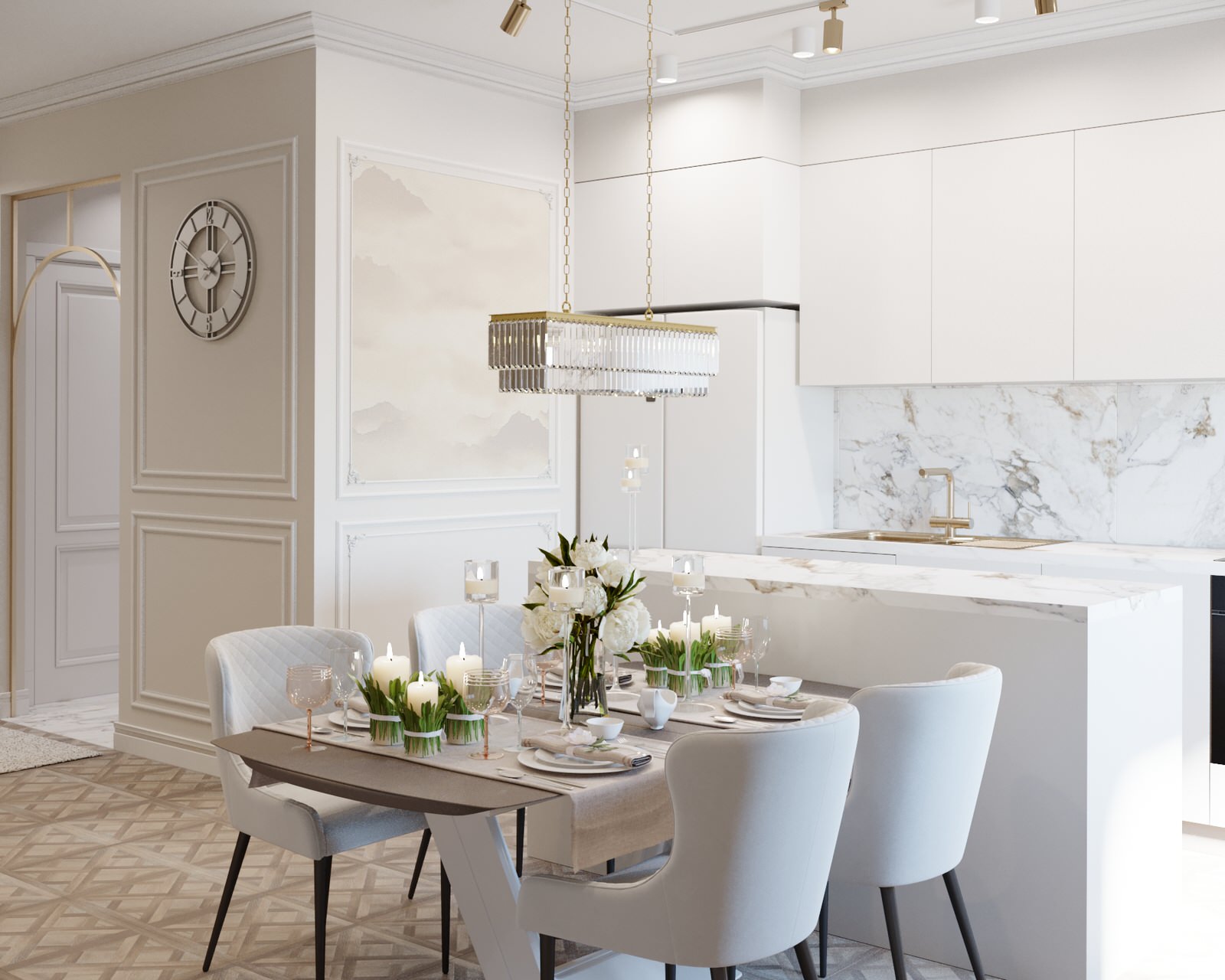 5. Calm classic. Кухня-гостиная