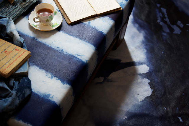 Shibori Leather contemporary-living-room