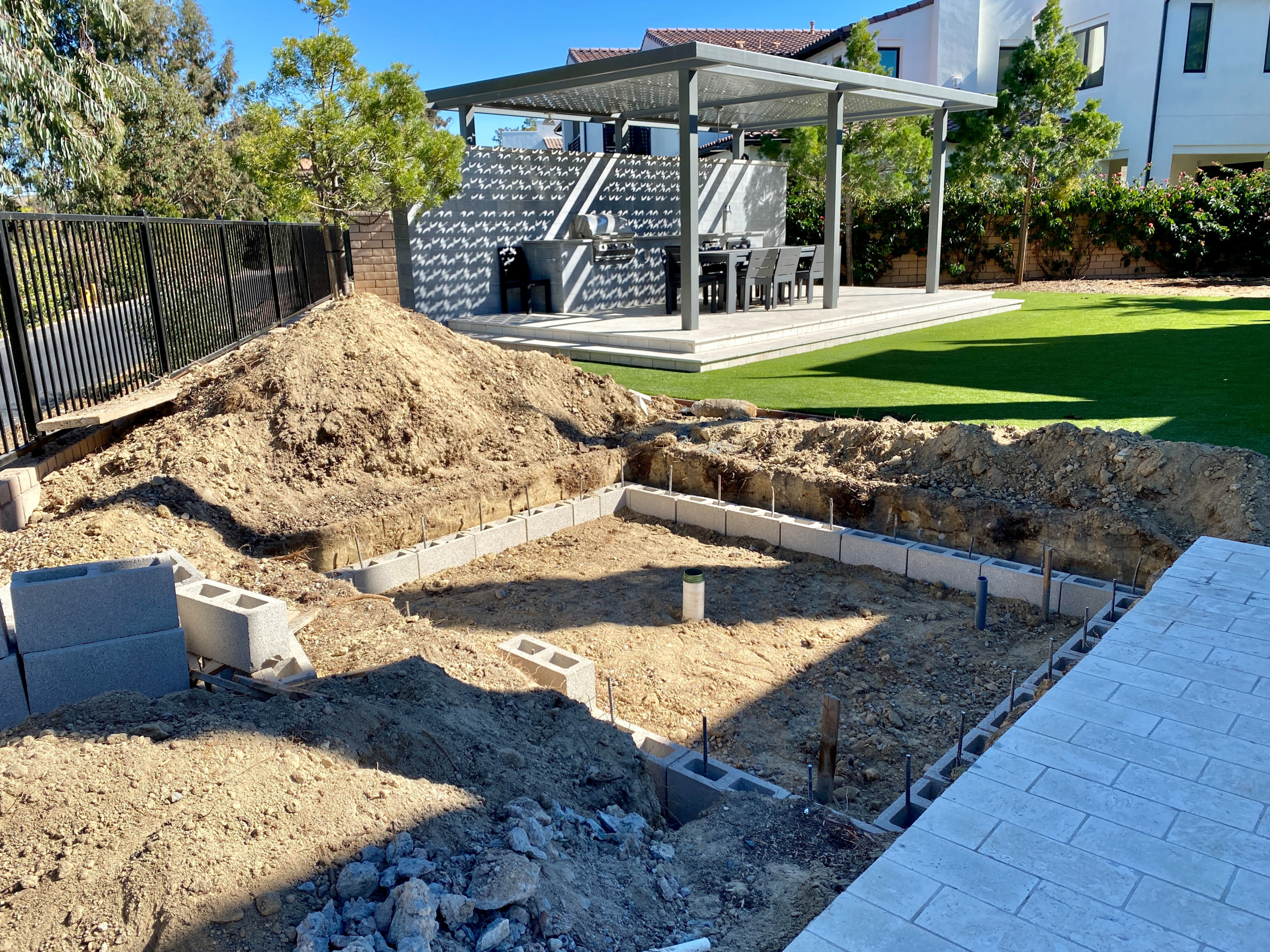 Building a Pit for a New Prefab Spa in Carmel Valley
