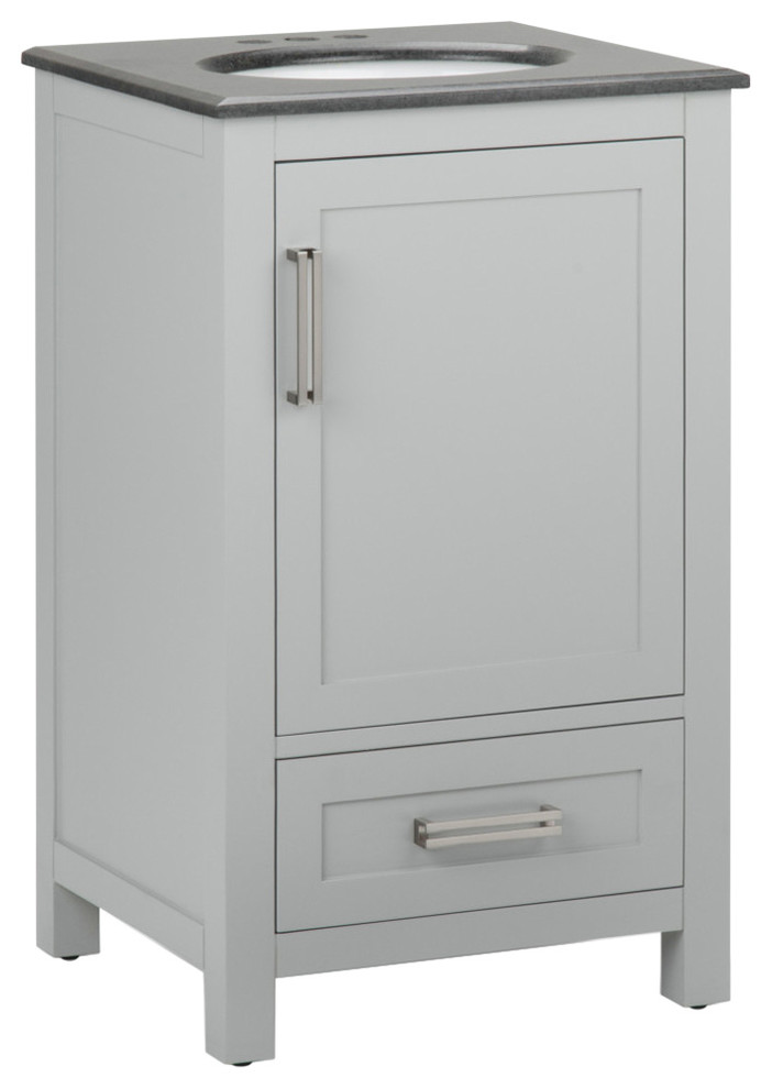 Evan 20 inch Bath Vanity with Black Granite Top - Transitional ...