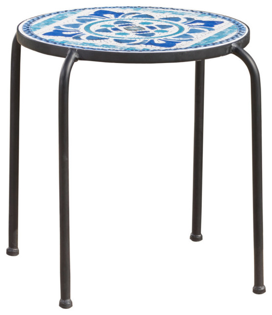 Gdf Studio Sindarin Outdoor Blue And, Patio Side Table Target