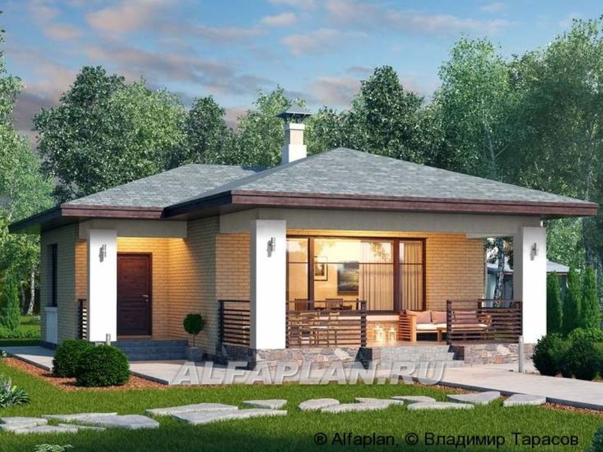 "ВИНЬОН" 570А - одноэтажный дом с большой террасой