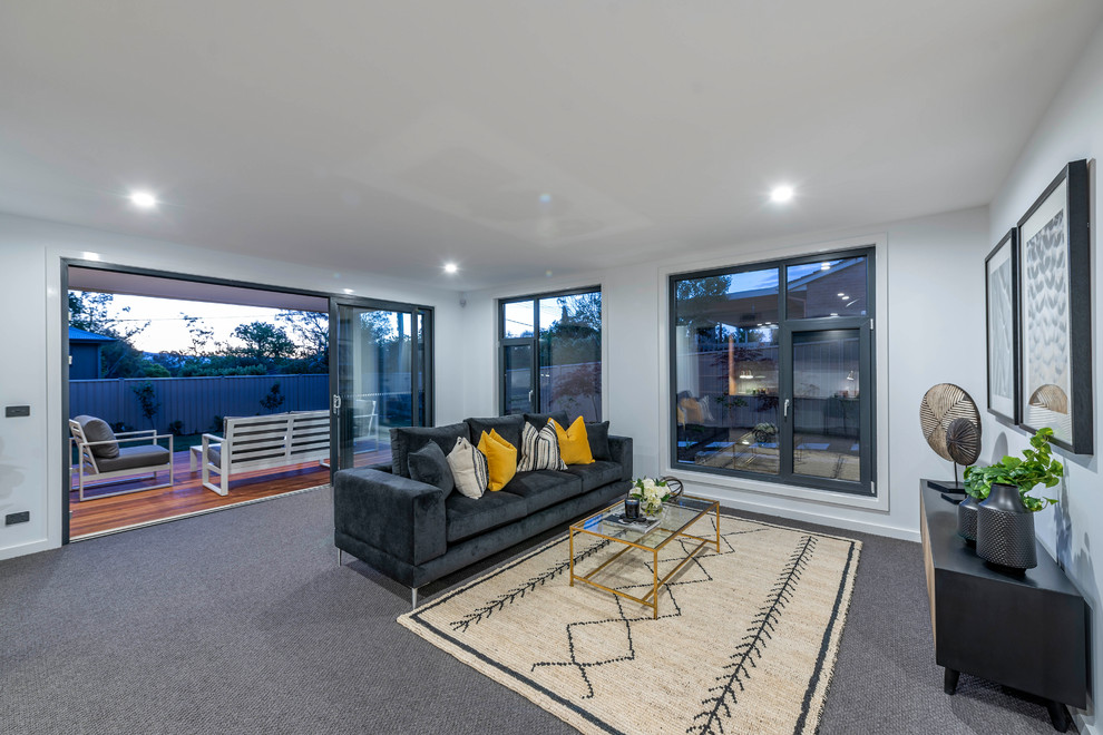Design ideas for a contemporary living room in Canberra - Queanbeyan.