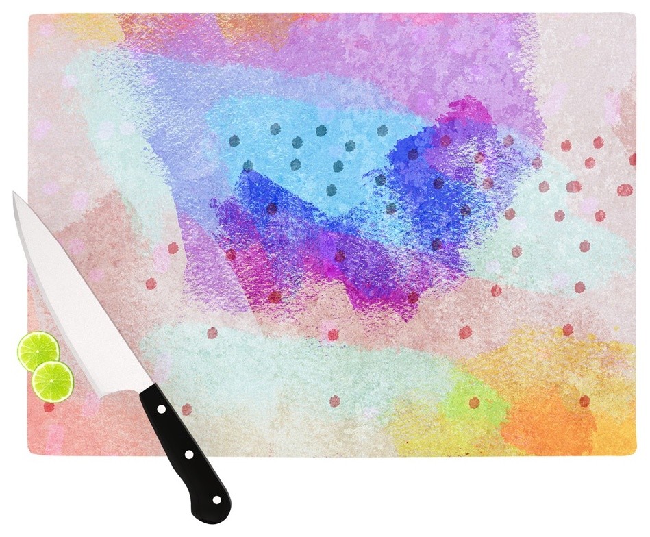 Iris Lehnhardt "Summer Pastels" Multicolor Painting Cutting Board, 11.5"x15.75