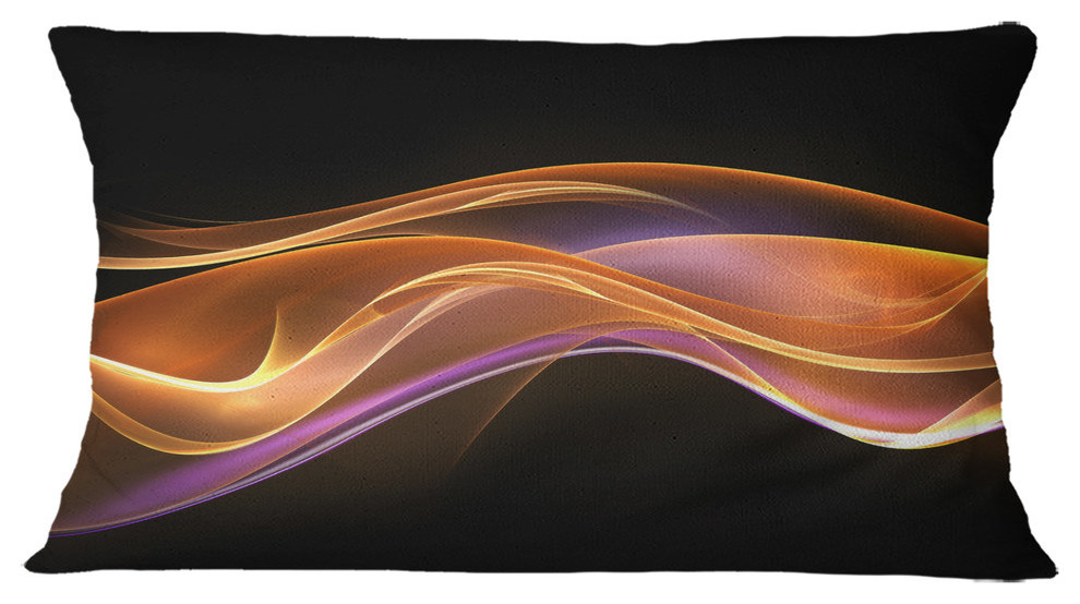 3D Gold Pink Wave Design Abstract Throw Pillow, 12"x20"