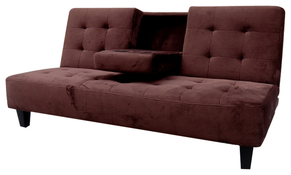 Milton Greens Stars Madrid Futon Sofa Bed With Cup Holder Brown