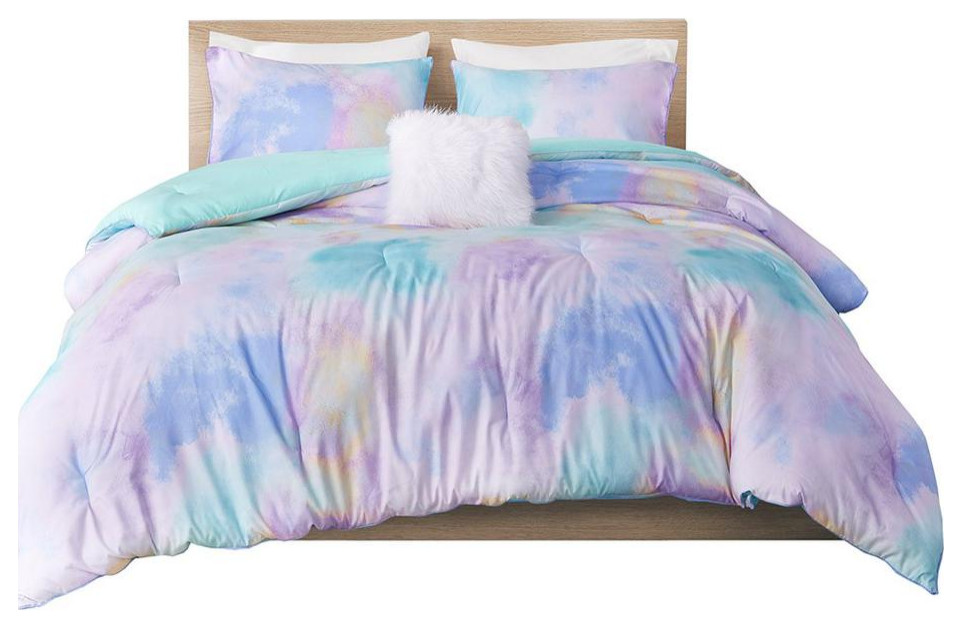 Luxury 7PCS Oversize Purple/White/Pink/Black Vine Embroidered  Comforter Set New 