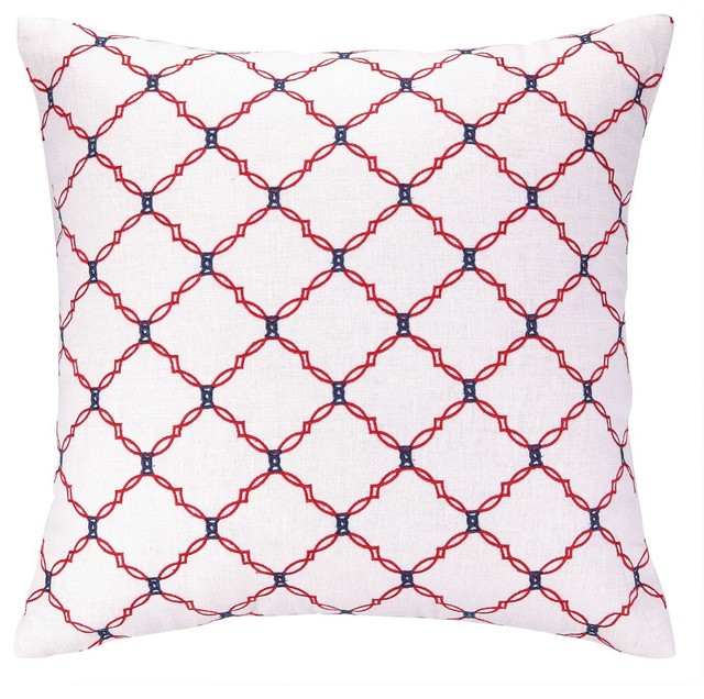COCOCOZY Kip Embroidered Pillow-Red