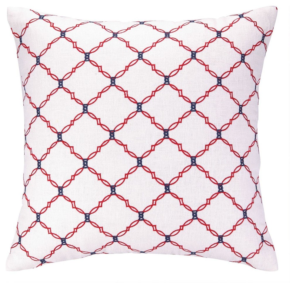 COCOCOZY Kip Embroidered Pillow-Red
