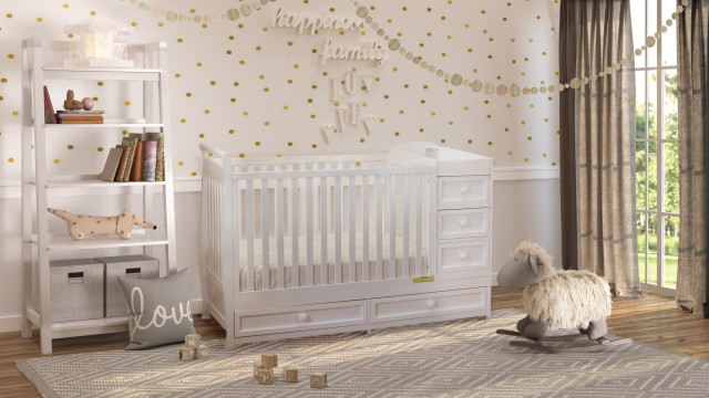 2 in 1 crib and changing table