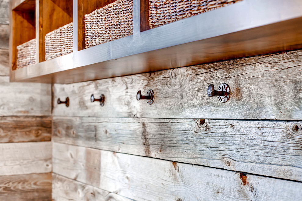 Entryway - rustic entryway idea in Denver