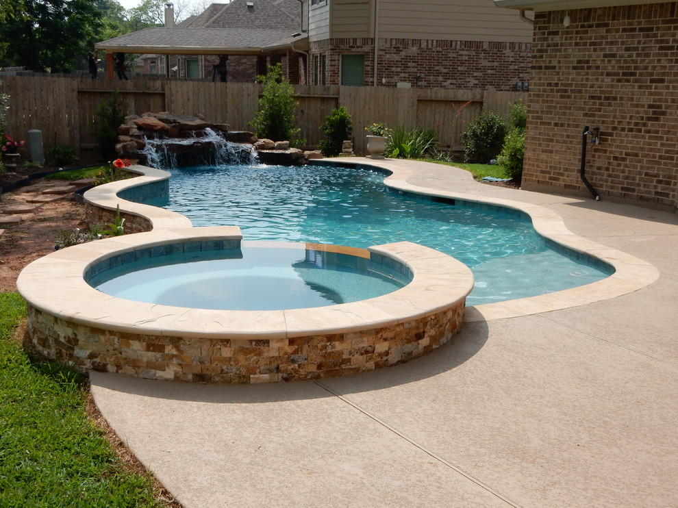 Pool - rustic pool idea in Houston