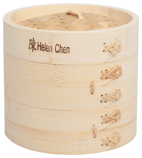 Helen Chen’s Asian Kitchen Bamboo 6 Inch 2 Tier Steamer with Lid