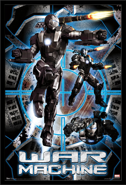 Iron Man 2 War Machine Poster Black Framed Version