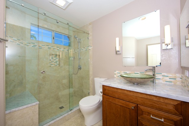 Rancho Bernardo Contemporary Bathroom Full Design and Renovation nyklassisk-badevaerelse